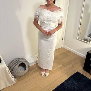 Karen Millen White Feather Dress